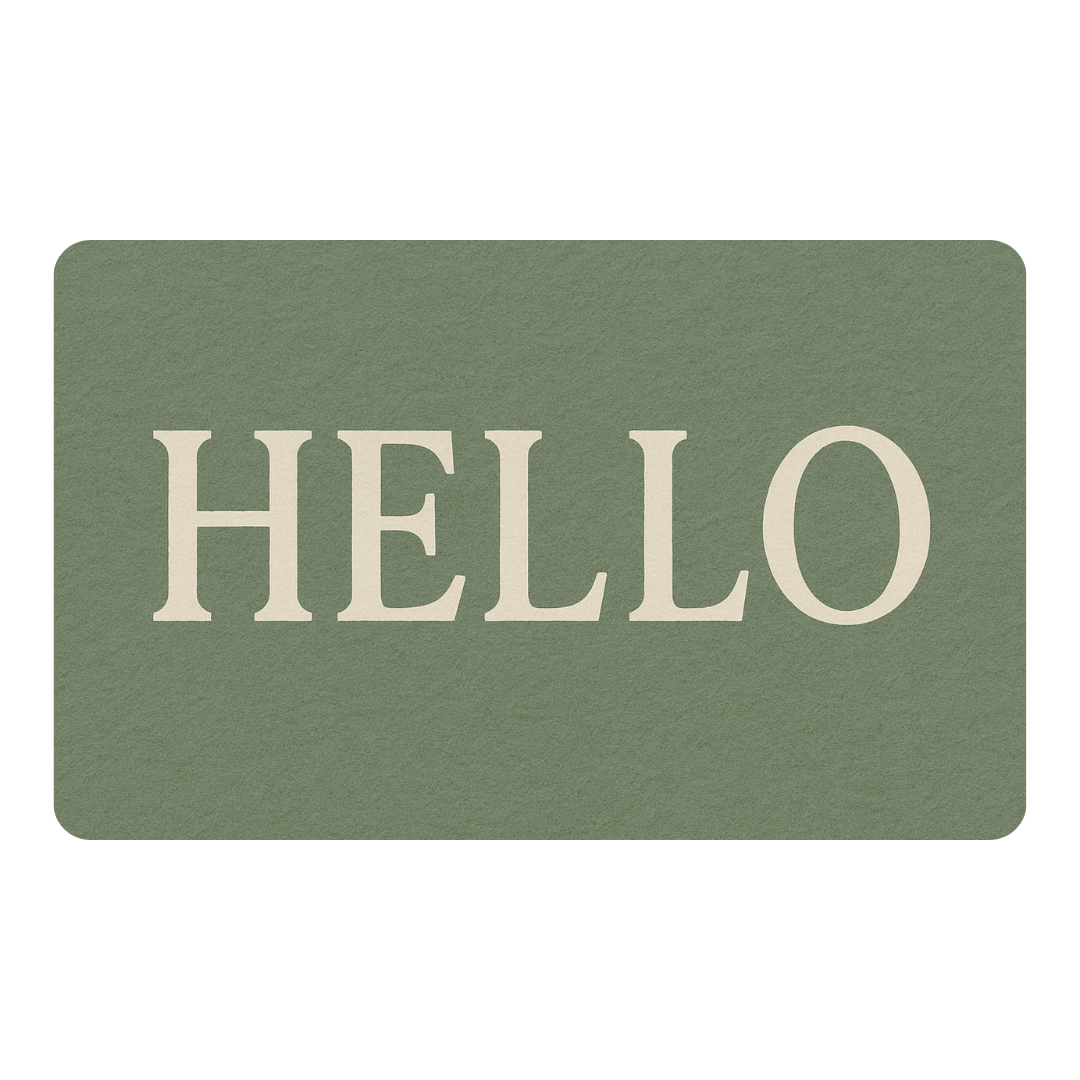Sage Green Hello Entry Mat