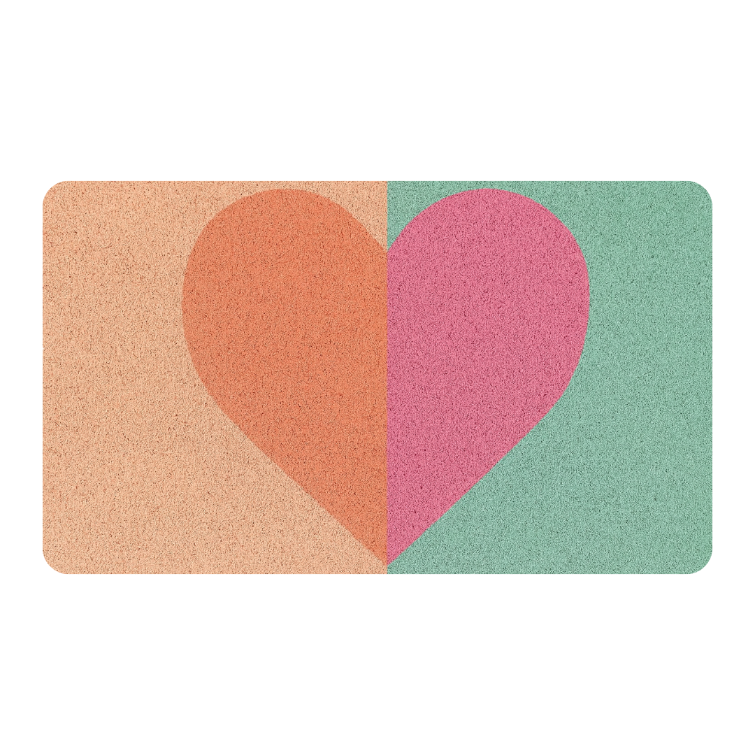 Split Heart Charm Doormat