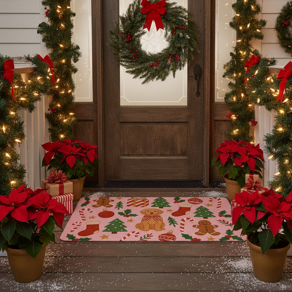 The Pink Golden Holiday Mat